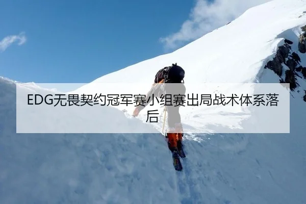 EDG无畏契约冠军赛小组赛出局战术体系落后